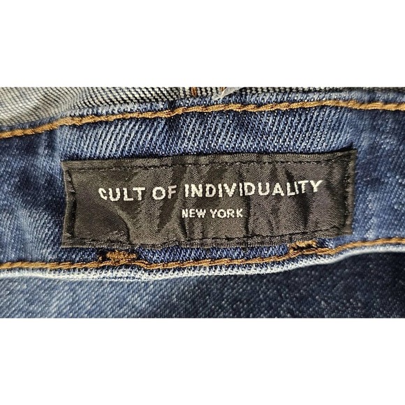 Cult Of Individuality Punk Super Skinny Distressed Blue Pacific Jeans MENS 44 - Picture 14 of 14